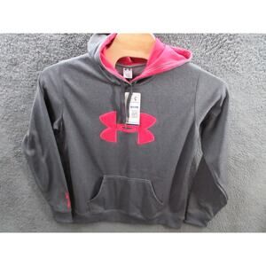 NWT Under Armour ColdGear Hoodie Womens XL Dark Gray Pink SemiFitted Activewear